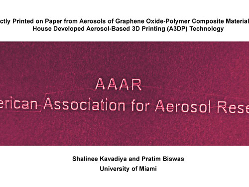 AAAR: Directly Printed on Paper from Aerosols of Graphene Oxide-Polymer Composite Material Using Our In-House Developed Aerosol-Based 3D Printing (A3DP) Technology